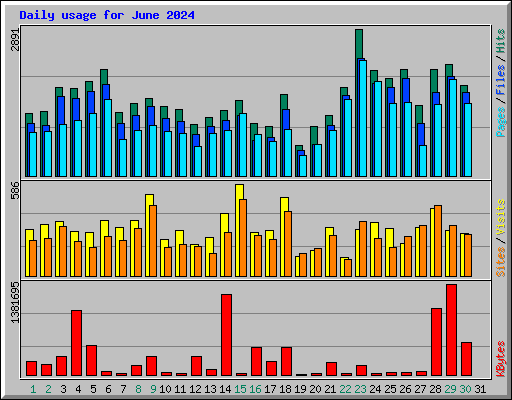 Daily usage for June 2024
