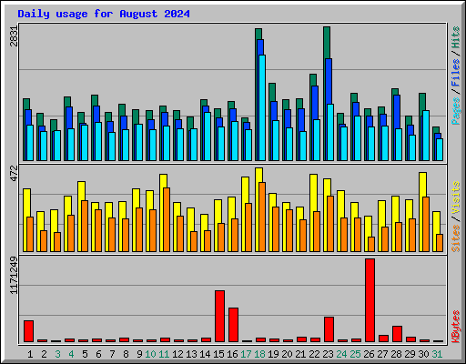 Daily usage for August 2024