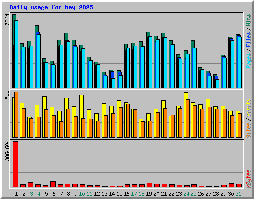 Daily usage for May 2025
