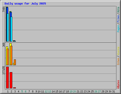 Daily usage for July 2025