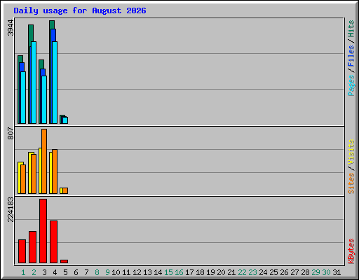 Daily usage for August 2026
