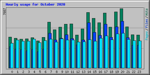 Hourly usage for October 2020