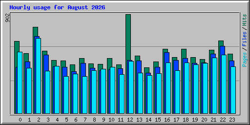 Hourly usage for August 2026